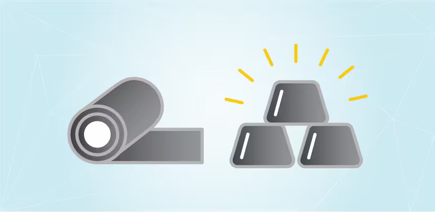 금속판과 금속괴를 보여주는 이미지
