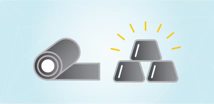 금속판과 금속괴를 보여주는 이미지
